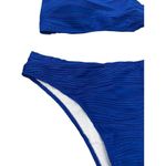 Zaful 2 Piece Bikini Set Size L Royal Blue Adjustable Straps Lined Striped NWT Photo 1