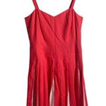 Boden Size 8 Linen Blend Pleated Dress Coral White Vacation Preppy Event Coktail Photo 0