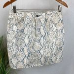 GRLFRND  Alyssa Tan & Gray Python Snake Print Denim Mini Skirt 26 S Photo 1