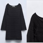 ZARA  NWT black knit crochet mini dress / cover up Photo 1