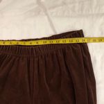 2000s Y2K Funky Retro Chocolate Brown velour velvet tracksuit zip up jacket with pants with striped grey collar bell sleeves Photo 5