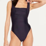 J.Crew NWT Ruched Square Neckline Navy One Piece Bathing Suit Size 22 Photo 0