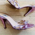 barney's new york Barney’s New York CO-OP 100% leather pink metallic heels sandals NEW Photo 2