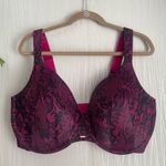 Cacique  Womens Pink Lace Comfort Bliss Lightly Lined Full Coverage Bra Size 44H Photo 0