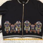 Mod X embellished embroidered boho style bomber full zip jacket black size XL Photo 8