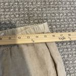 Heaven Pants Womens Medium 100% Linen Wide Leg Beige Pull On Cropped Ankle High Tan Photo 4