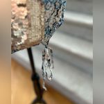 TWINSET Simona Barbieri Gold Sequin & Rosette Blue Tank Size M Photo 2