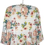 ZARA ‎ Sharon Floral Babydoll Dress M Ruffle Hem Loose Fit Mini Short Tiered Photo 6