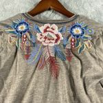 Johnny Was Womens Brown Darielle Embroidered Top Medium Flute Sleeve Boho Unique Photo 8