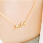 Gold Tone Mountain Necklace Gold Photo 3
