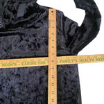 Betsey Johnson Medium Hoodie Jacket Performance Crushed Velvet Black Sweatshirt Photo 8