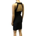 Crystal Doll  Black Padded Sleeveless Zip Back Button Neck Mini Dress Juniors 7 Photo 2
