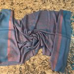 Pashmina Jacquard Paisley Silk  Pink Teal Blue Fringe Wrap Shawl Photo 0