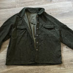 Large nwot women’s corduroy ribbed Hunter green button up shirt Photo 0