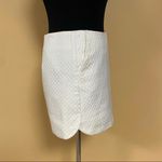 Topshop 🛍️  White Textured Tweed Embroidered A-Line Mini Skirt Size US 6 Photo 2