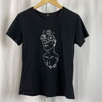 Artsy Womens Feminist Galaxy Space Medium Graphic Print Shirt Woman Boho Hippie Black Photo 0