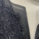 Tadashi Shoji Collection Black Beaded Evening Jacket Sz 4 Special Occasion Silk Photo 1
