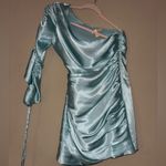 The East Order  One Shoulder Mini Dress Light Blue Photo 1