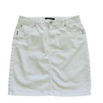 Roz & Ali Jean Skirt White Denim Jean Mini Skirt Size 4 Photo 0
