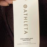 Athleta Women Maroon Snap Button Zip Pockets Sherpa Sweatshirt Jacket Size XS Photo 9