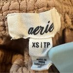 Aerie  Gauzy High Waisted Wide Leg with Slits Pant Cappuccino Size XS Boho Photo 5