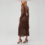Sabina Musayev carry long sleeve tiered vneck midi dress metallic bronze XS Brown Photo 1