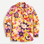 J.Crew Collection Classic-fit Popover Ratti Curly Floral Blouse Shirt Size 2 Photo 0