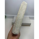 Handmade Vintage Ivory white All Beaded Top Handle Bag With Mother Of Pearl Detailing Photo 4