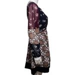 Anthropologie Maeve Quartier Latin Burgundy Floral Velvet Dress Size Small Photo 3