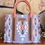 Wrangler Allover Aztec Crossbody Canvas Tote Bag Lavender Photo 0