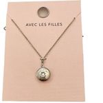 Avec Les Filles  Silver Burst Locket Necklace Jewelry Chain Charm NEW Photo 0