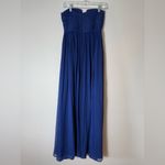 J.Crew Nadia Long Dress Silk Chiffon Dark Cove Blue Wedding Formal Size 6 Photo 4