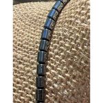 Hematite Pink Beaded Open Heart Pendant Necklace Gold Accents Screw Barrel Clasp Photo 2