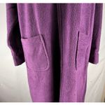 LL Bean Womens Purple Fleece Full Zip Long Robe Lounger Size L Cozy Minimalist Size L Photo 6