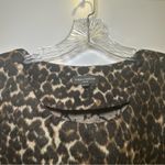 NWT Lord & Taylor Animal Print Faux Fur Boxy Short Sleeve Top Size PS Black Photo 2