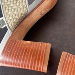 Cole Haan Vintage  Woven Chunky Block Heel Sandals Leather‎ Blue Womens Size 8 Photo 7