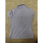 Nike  Dri-Fit Golf Short Sleeve Polo Shirt Women’s Size Med Purple Yellow Stripe Photo 2