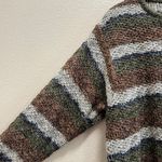 Dress Barn Vintage Woman Silk Woven Striped Green Sweater Size 14/16 XL Photo 2