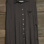 Peruvian Connection  Cotton Long Sleeves Tunic Button Shirt Size XL Brown Shell Photo 0