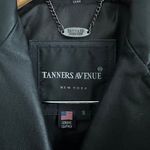 Vintage Leather Jacket Womens Small Button Front Goth Punk Minimalist Tanners NY Black Photo 4