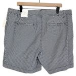 Talbots NWT Women’s Relaxed Chino Short Gingham Navy Blue White Size 14W Photo 1