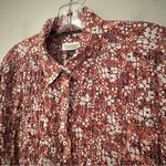 Pilcro Anthropologie Sasha Smocked Boyfriend Blouse Women's XS Pink Boho Hippie Photo 6
