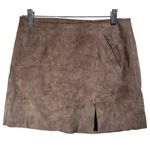 BLANK NYC Brown 100% Leather Suede Skirt 26 Photo 0