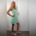 Lilly Pulitzer Vintage Y2K  Fans Cotton Summer Mini Dress in Blue‎ Green Size 2 Photo 4