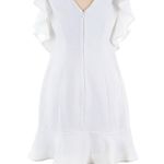 BCBGeneration  Elegant White Ruffle Dress size 8 Photo 2