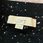 Loft V-Neck Sweater Womens XS Black Speckled Knit Long Sleeve Pullover Keyhole Photo 4