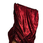 Elegant Red Metallic Ribbed Skirt Size L Photo 1