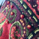 Icelandic Design Full Zip Jacket Wool 3D Knit Textured Floral Vintage Lined L Size L Photo 7