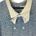 VTG 80s Joy Gordon Midi Blue White Semi Sheer Short Sleeve Nautical Dress 12 Photo 6