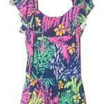 Lilly Pulitzer Women's XS Floral Sleeveless Off Shoulder Summer Romper Photo 0